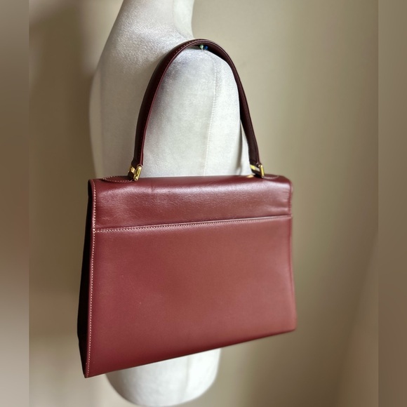 Cartier Vintage Bordeaux Top Handle Bag Les Must De Cartier - Picture 2 of 16